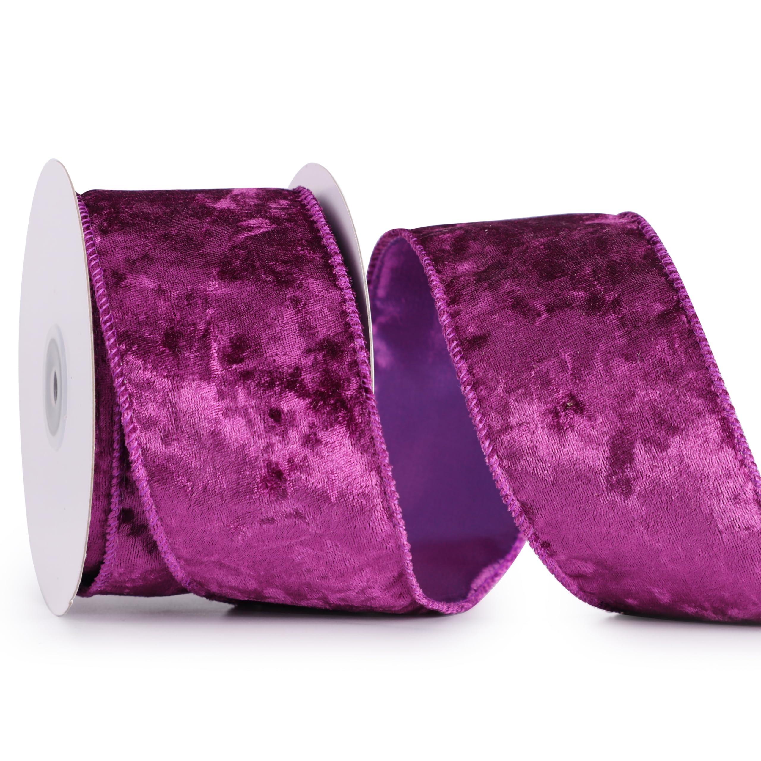 Amazon.com: MAYREEL 2.5 Inch Purple Crushed Velvet Ribbon Wired